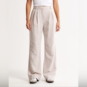 Abercrombie Stylish Wide-Leg Beige Trousers